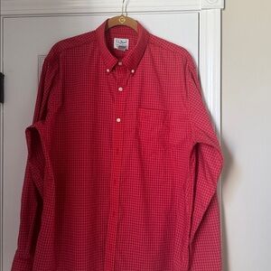 L.L. Bean Men’s Red Plaid Long Sleeve Shirt